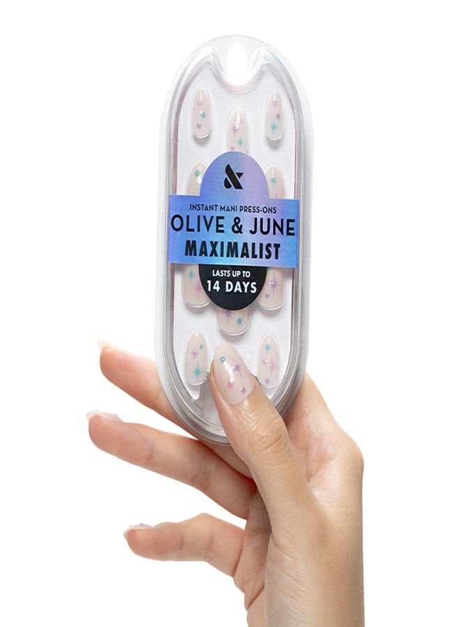 أظافر لاصقة فورية من Olive & June Mani Maximalist | (لاصق) قصيرة على شكل لوزة | 42 ظفرًا صناعيًا | غير سامة، تدوم طويلًا، مظهر كبير وجريء ورائع وواقعي | جودة صالونات التجميل في المنزل | حفلة متألقة - Image 1